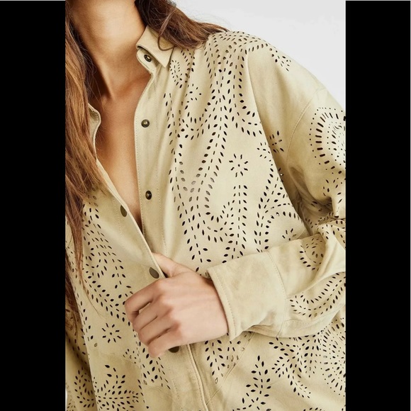 Free People Arabesane Suede Shirt Medium $795.00 By Mes Demoiselles - Picture 2 of 12
